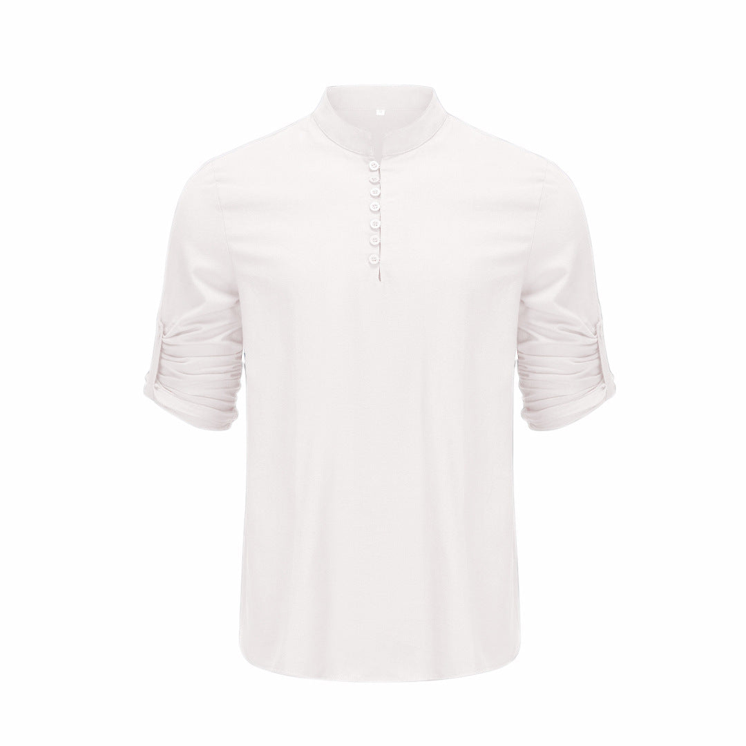 Chemise pour hommes avec des boutons modernes et des manches enroulées pratiques Chic und Stil