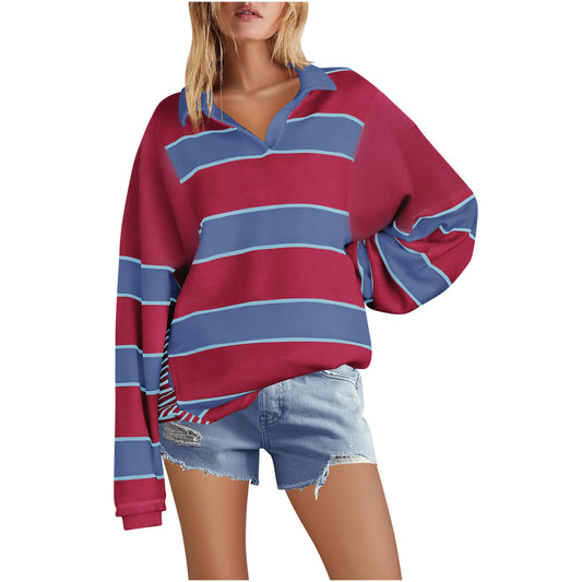 Pull ample dames avec design rayé et coupe lâche Chic und Stil
