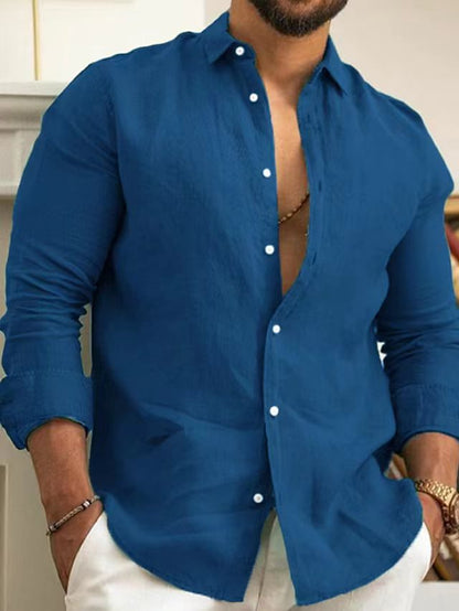 Chemise en lin classique pour hommes avec coupe moderne et patte de boutonnage pratique Chic und Stil