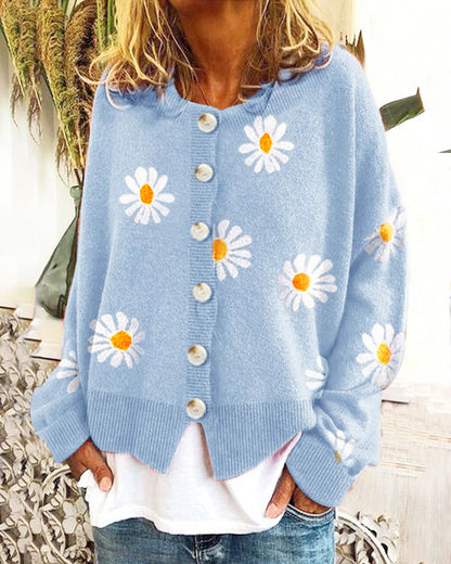 Pull en coton coloré pour femmes avec motif floral Chic und Stil