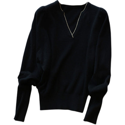 Blouse en maille élégante à col en V pour femmes Chic und Stil