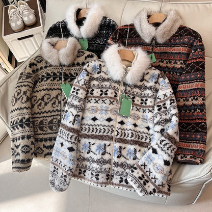 Veste teddy à la mode pour femmes avec col rembourré Chic & Stil