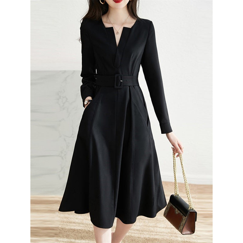 Robe midi ceinturée élégante pour femmes Chic und Stil