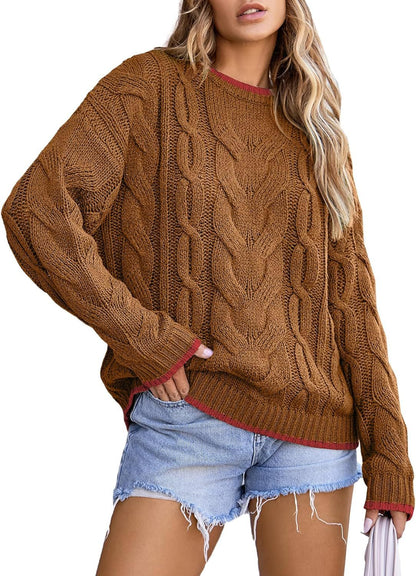Pull en tricot pour femmes avec un motif de tresse épais Chic und Stil