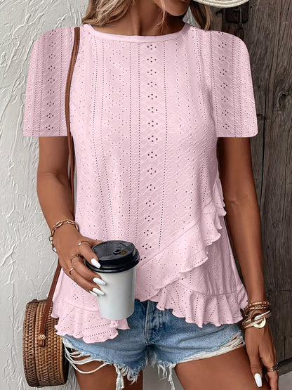 Blouse pour femmes avec des détails à volants et un insert floral Chic und Stil