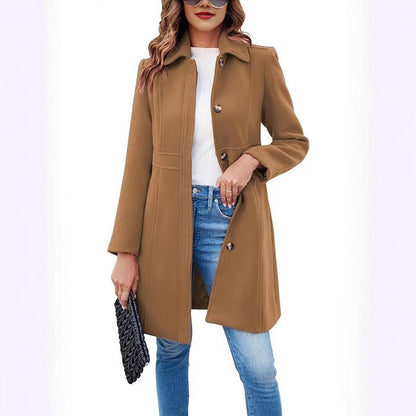 Classic wool coat for women with a trendy cut and functional details Chic and Style