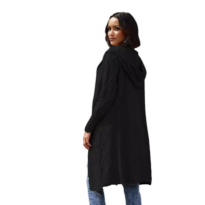 Dames gros tricot kimono cardigan avec élégant motif en torsades et manches ouvertes Chic und Stil