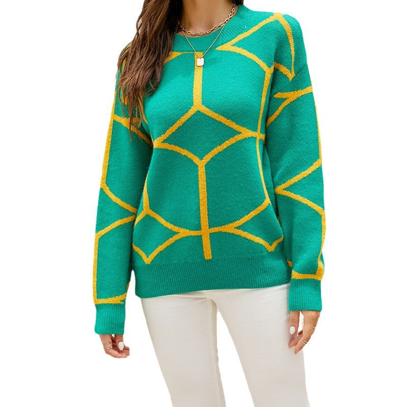Pull en tricot à motifs pour femmes avec un design graphique moderne Chic und Stil