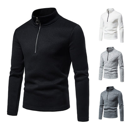 Sporty pull for men with a modern high collar and practical zip details Chic and Style