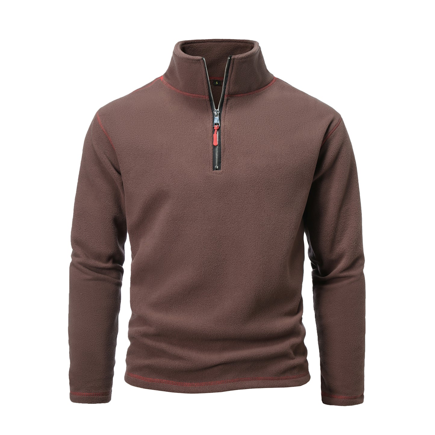 Fleece pullover for men with high collar and half-zip Chic and Style