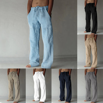 Casual linen pants for men with elastic waist and practical side pockets Chic and Style