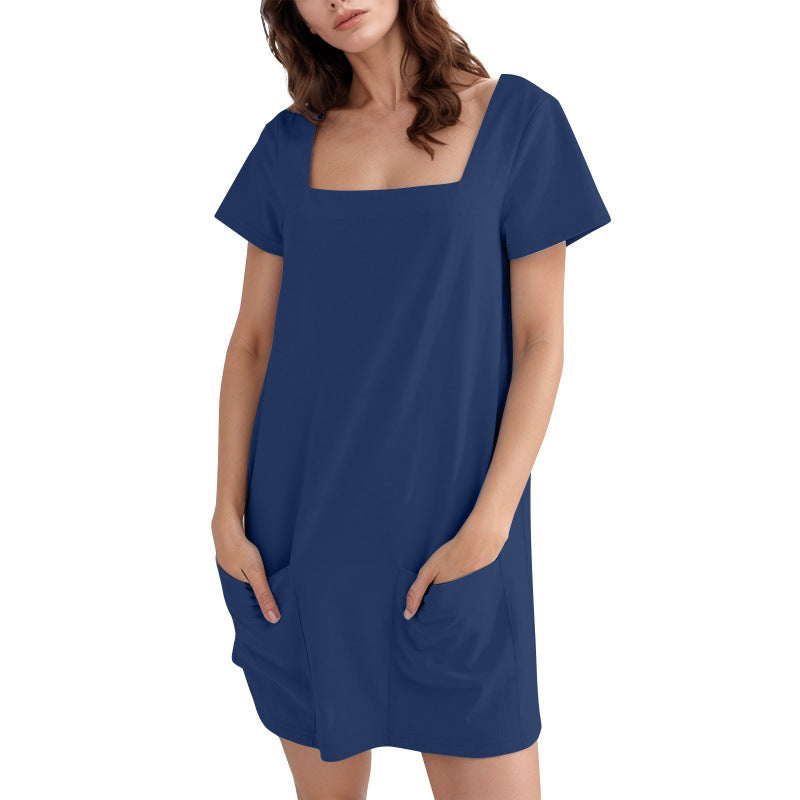 Robe de loisirs pour femmes avec décolleté carré et poches pratiques Chic und Stil