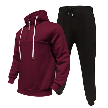 Men's trendy hoodie with practical zipper and chic cargo pants