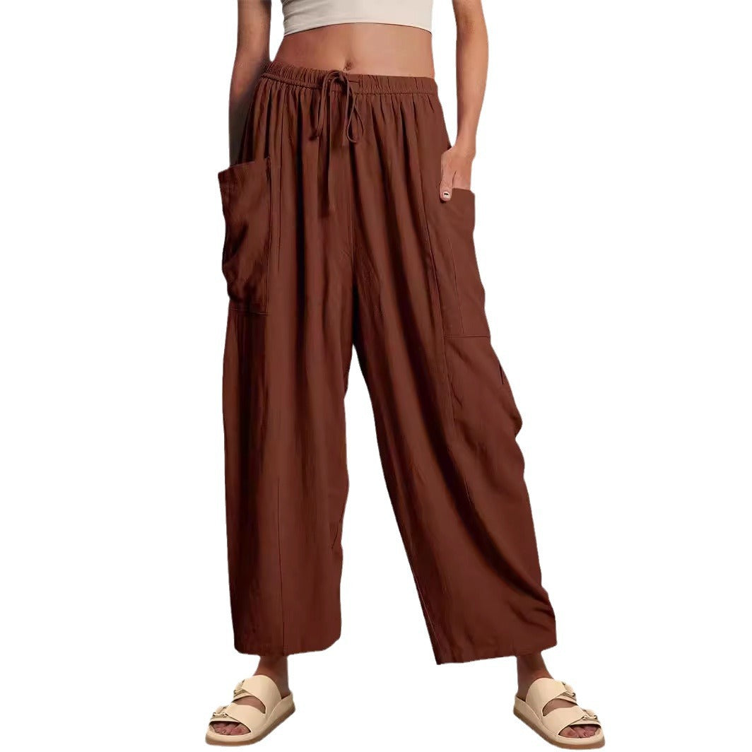 Comfortable linen pants for ladies with practical side pockets Chic and Style