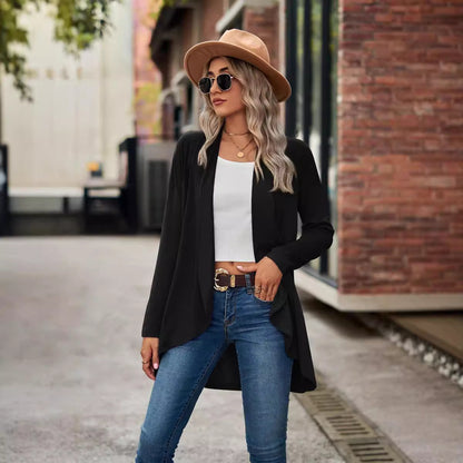 Women's knit jacket with asymmetrical hem and relaxed fit Chic and Style