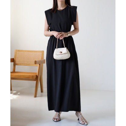 Dames Élégante Robe Maxi Sans Manches Chic und Stil