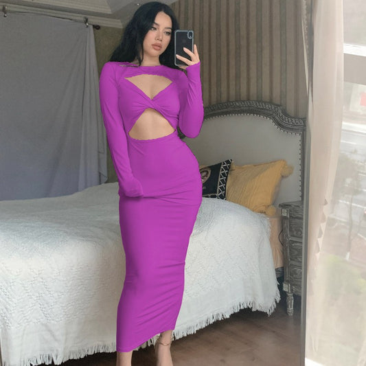 Dames Élégante robe maxi asymétrique avec détails découpés Chic und Stil