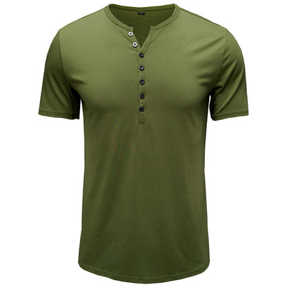 T-shirt Henley à manches courtes pour hommes Chic und Stil