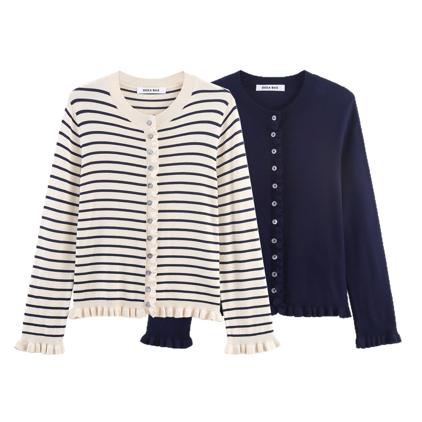 Dames cardigan élégant avec détails en volants Chic und Stil