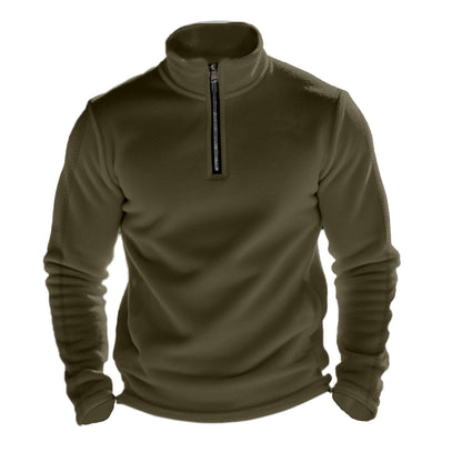 Pull en polaire pour hommes avec col montant et fermeture éclair Chic und Stil