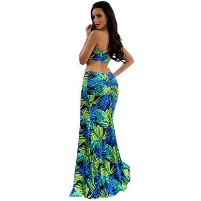 Robe Maxi Découpée Florale Chic und Stil pour Femmes