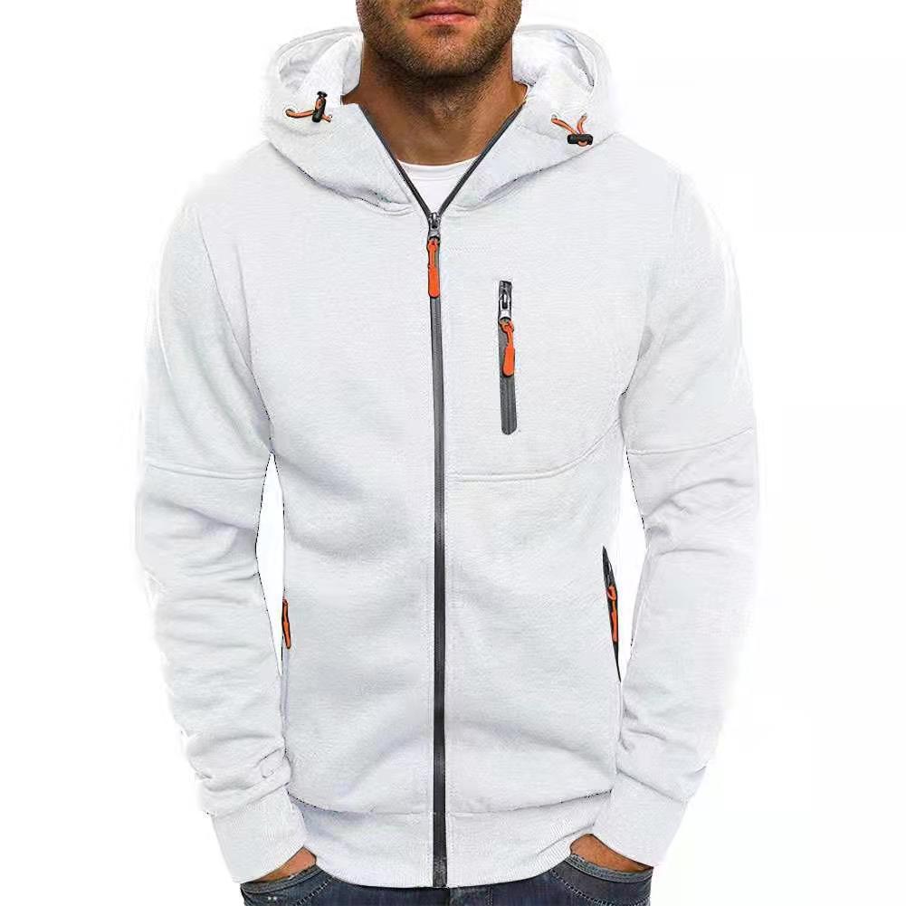 Functional jacket for men with practical zippered pockets and an adjustable hood edge Chic and Style