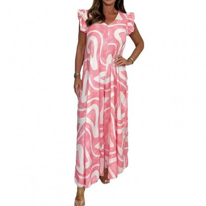 Robe maxi femme avec motif graphique moderne et coupe fluide Chic und Stil