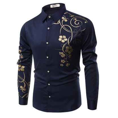 Chemise à manches longues tendance pour hommes avec un design floral Chic und Stil