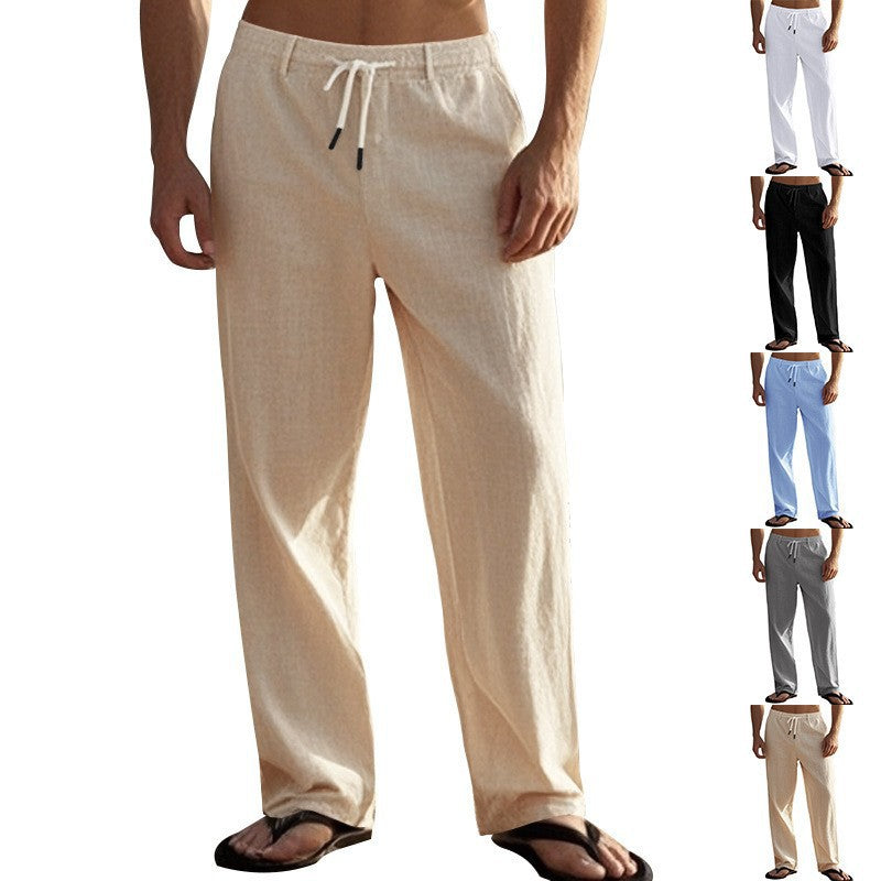 Casual beach pants for men with elastic waistband and practical side pockets Chic and Style