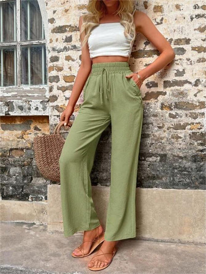 Ladies Wide Belt Light Chic Pants