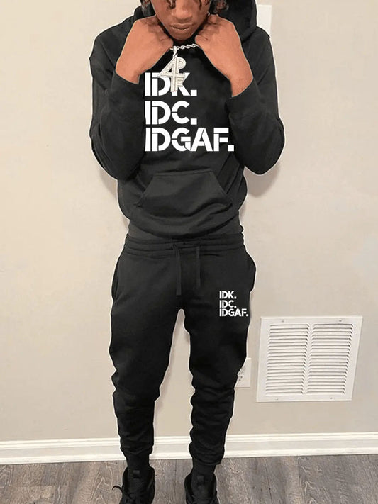 Casual hoodie and jogger pants set for women with catchy statement print Chic and Style