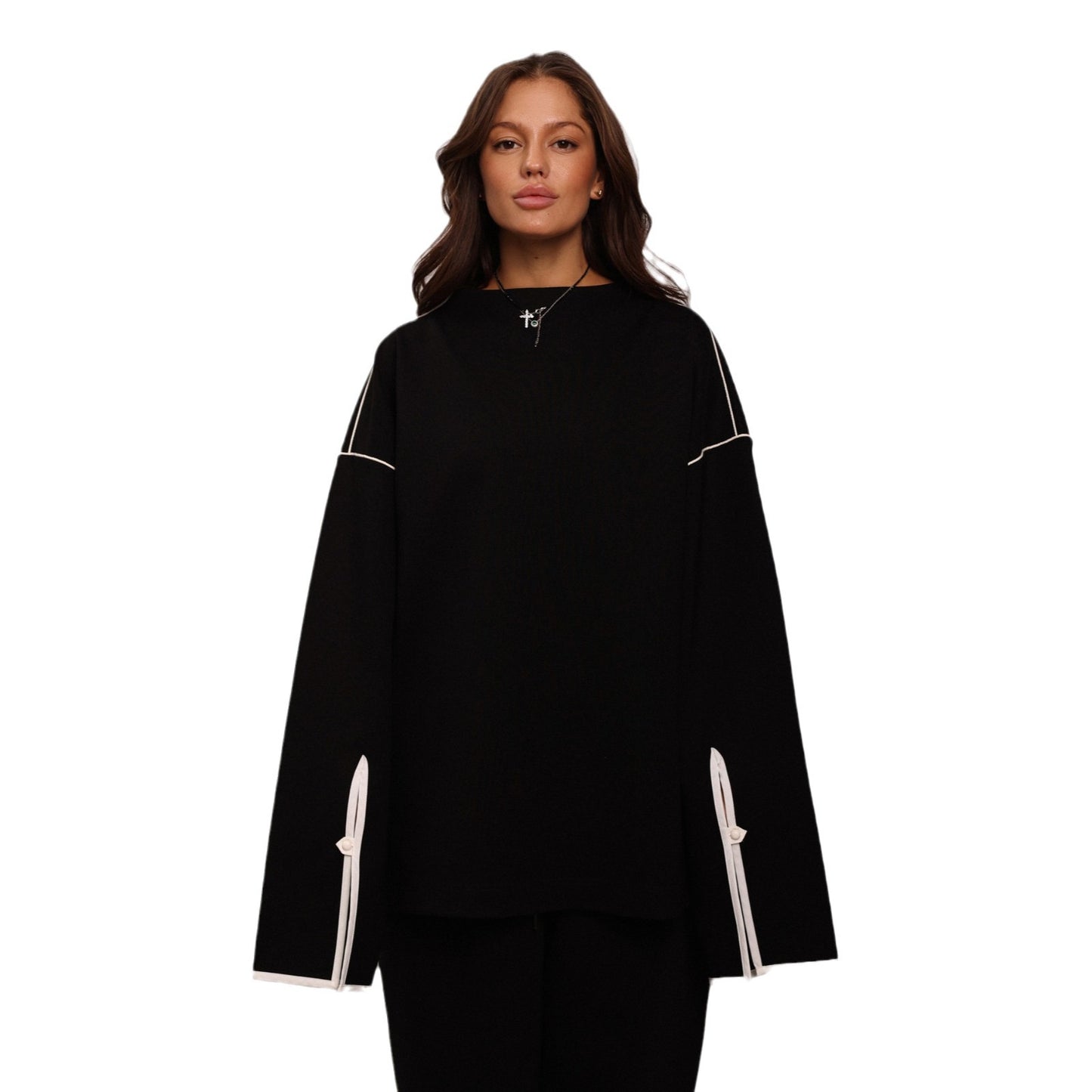 Dames Ensemble élégant composé d'un chemisier ample et d'une jupe évasée Chic und Stil