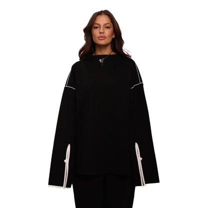 Dames Ensemble élégant composé d'un chemisier ample et d'une jupe évasée Chic und Stil