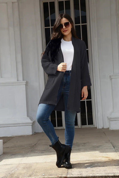 Cardigan en tricot décontracté pour femmes avec poches pratiques et devant ouvert Chic und Stil