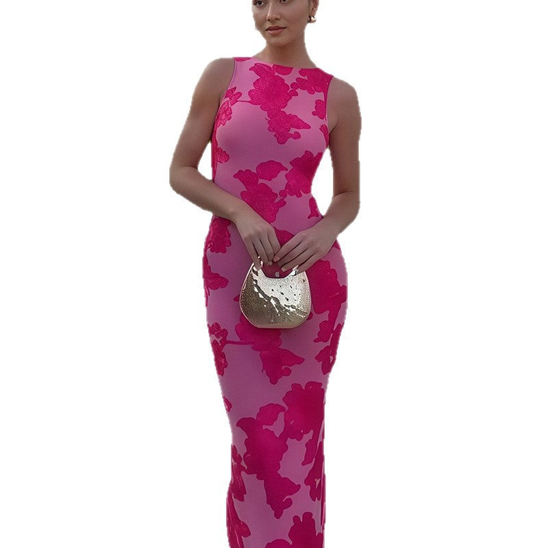 Dames Robe Maxi Élégante avec des Applications Florales Chic und Stil