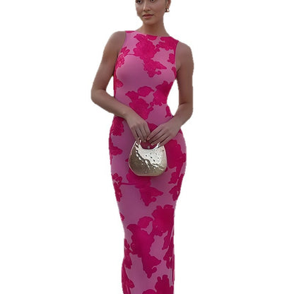 Dames Robe Maxi Élégante avec des Applications Florales Chic und Stil