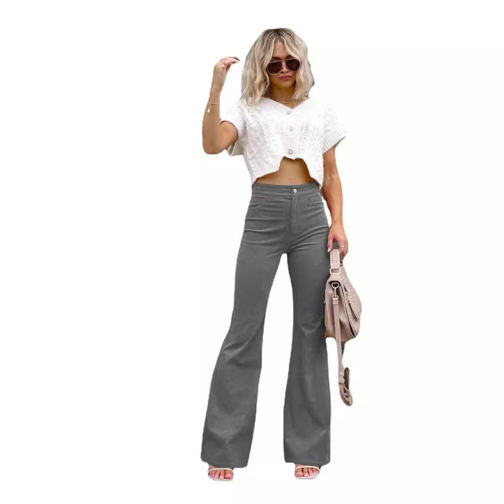 Ladies Fashion High Waist Flared Jeans Chic and Style
