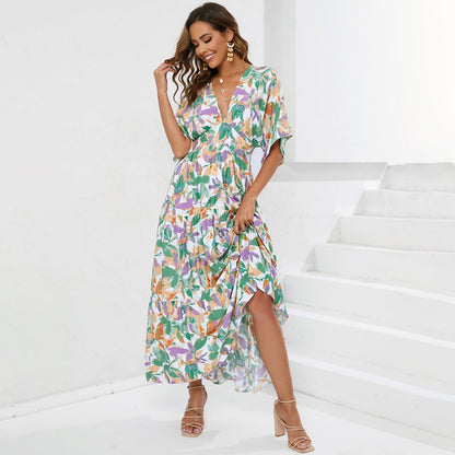 Robe maxi boho pour femmes avec des manches flottantes Chic und Stil