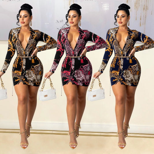Robe cut-out longue à manches pour femmes Chic und Stil