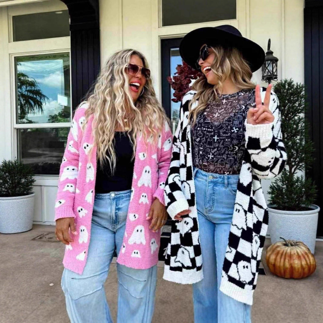 Dames Fantôme Motif Gilet à manches longues Chic und Stil