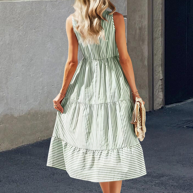 Robe-chemise femme à manches longues avec patte de boutonnage et design rayé Chic und Stil