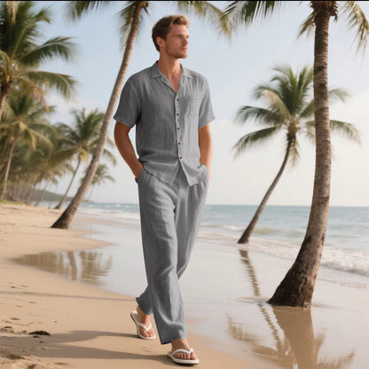 Airy summer set for men with modern shirt and comfortable pants Chic and Style