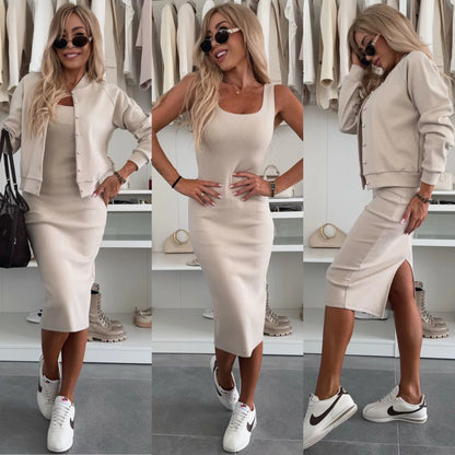 Robe de sport pour femmes avec veste en coton assortie Chic und Stil