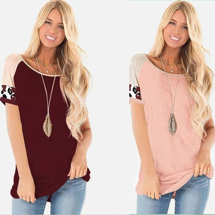 Dames haut à manches courtes à la mode avec design de manches colorées Chic und Stil