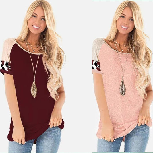 Dames haut à manches courtes à la mode avec design de manches colorées Chic und Stil