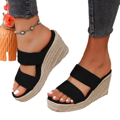 Dames Casual Talon compensé Sandales à lanières Chic und Stil