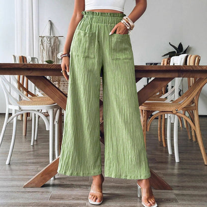 Loose linen pants for women with elastic waist and practical pockets Chic and Style