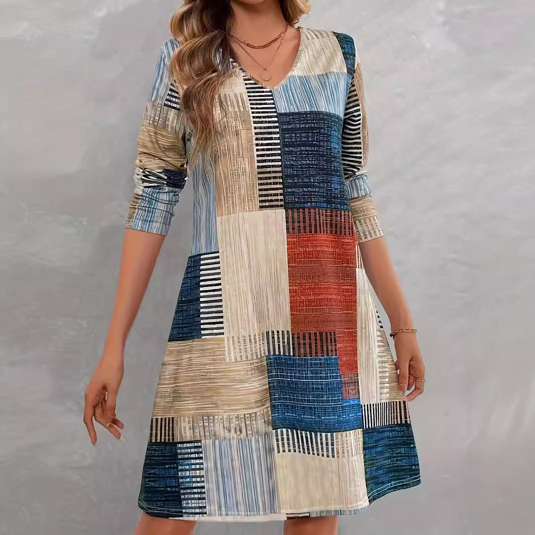 Robe d'été pour femmes avec motif graphique et coupe décontractée Chic und Stil