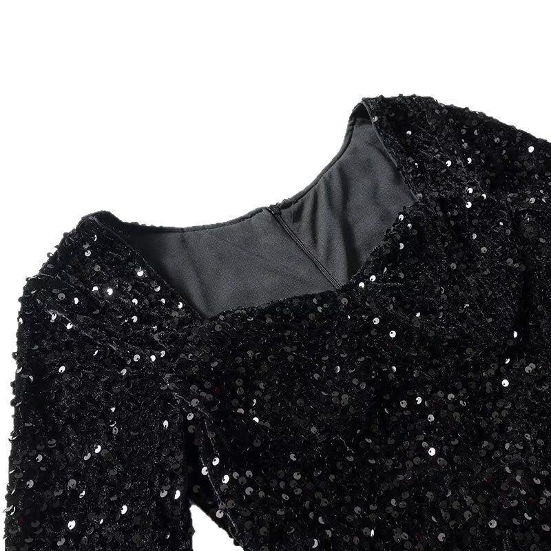 Robe de soirée scintillante pour femmes avec une élégante coupe en A Chic und Stil