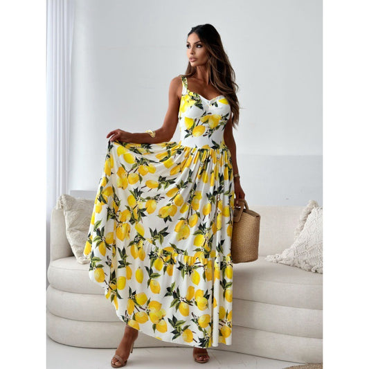 Robe maxi femme avec motif floral et fentes hautes Chic und Stil